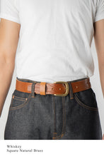 Load image into Gallery viewer, Solid Brass Leather Belt